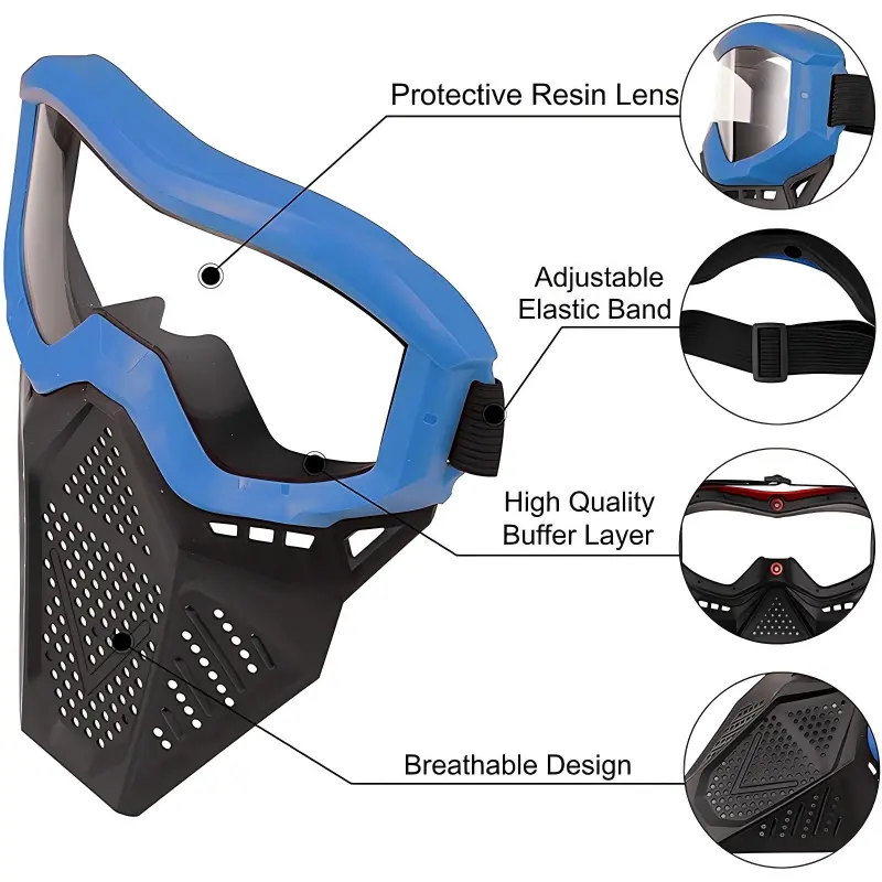 Tactical Mask for Kids Features Tactical mask for kids features resin lens adjustable strap buffer layer