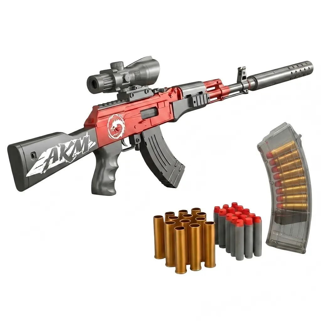 AK47 shell ejecting toy gun with scope