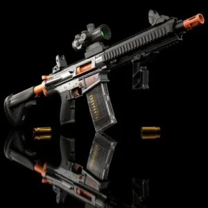 85 cm silver M416 dual-mode soft dart toy gun with scope and foregrip